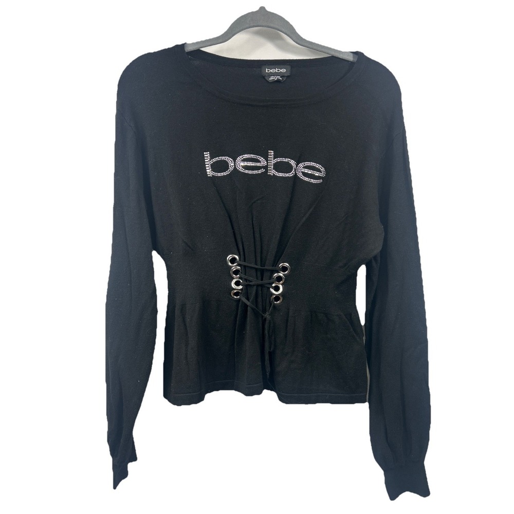 Bebe Women's Blouse Size S Gothic Grunge Y2K Whimsigoth Dark Academia Rayon